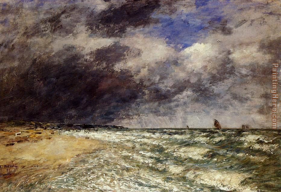 A Squall from Northwest painting - Eugene Boudin A Squall from Northwest art painting